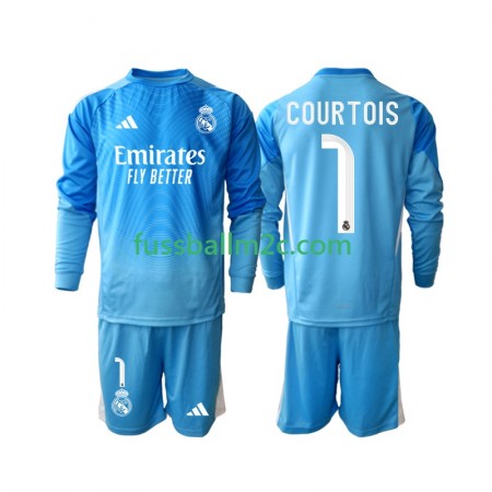 Fußballtrikots Real Madrid Thibaut Courtois 1 Kinder Heim Trikotsatz 2025-2026 Langarm Fußballtrikots Real Madrid Thibaut Courtois 1 Kinder Heim Trikotsatz 2025-2026 Langarm